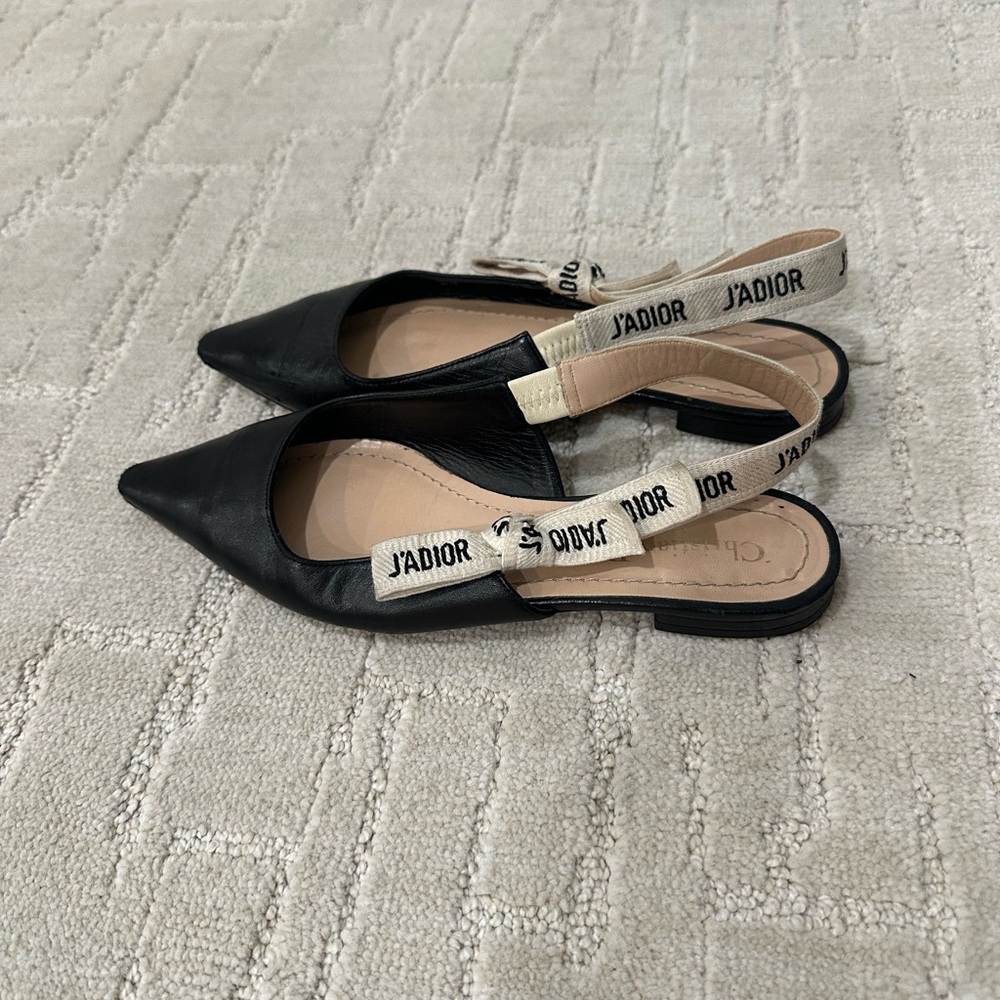Dior Black Slingback Flats - Picture 2 of 4